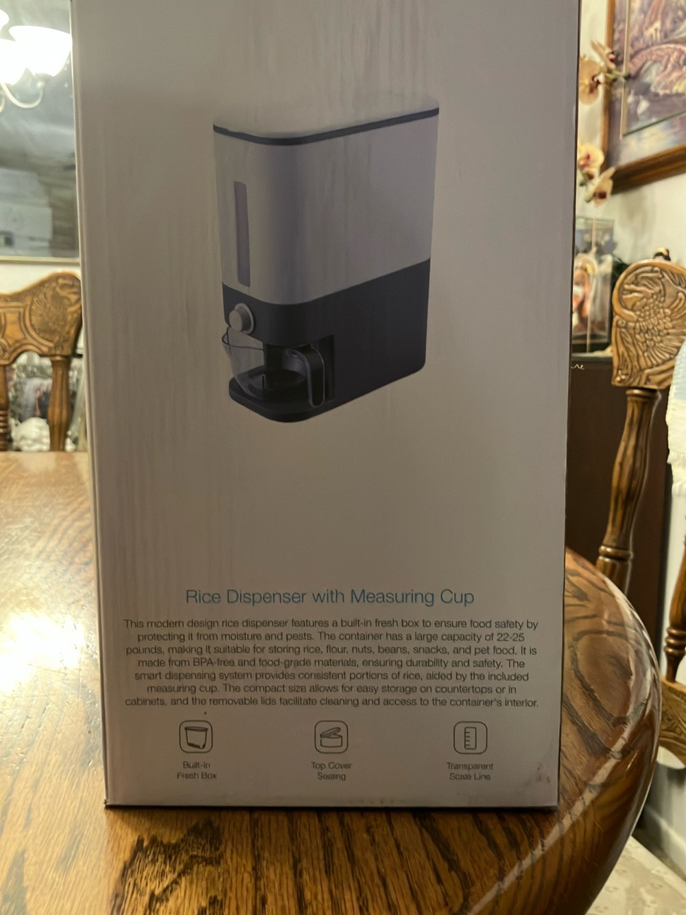 White Rice Dispenser with Viewing Window - Picture 2 of 2
